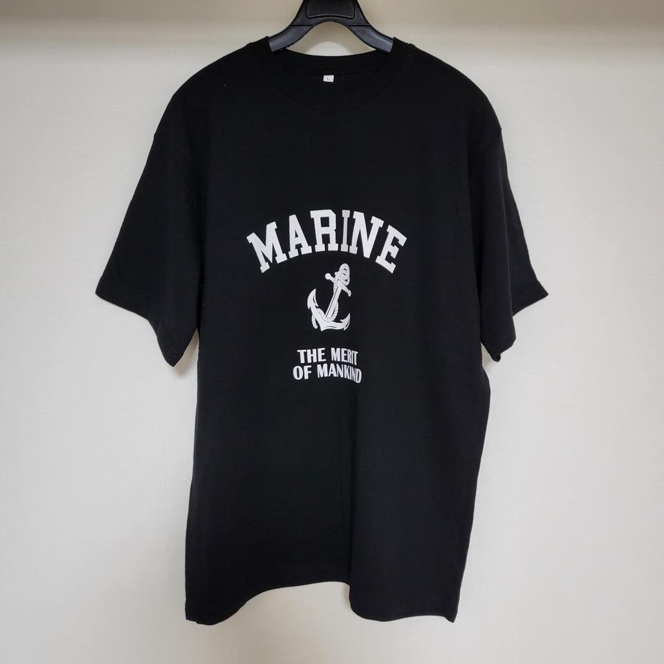 블랙 나염 반팔 L