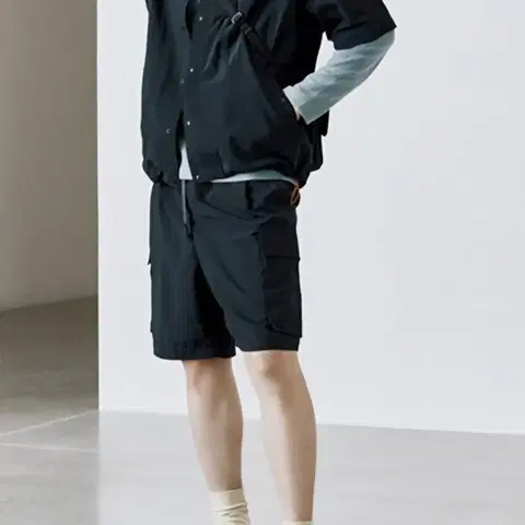 코오롱 커스텀멜로우 밴딩반바지 카고 반바지