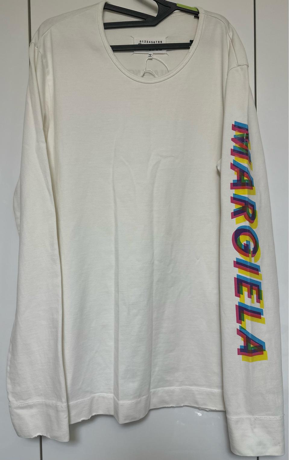 메종마르지엘라 화이트 로고 긴팔 티셔츠정품