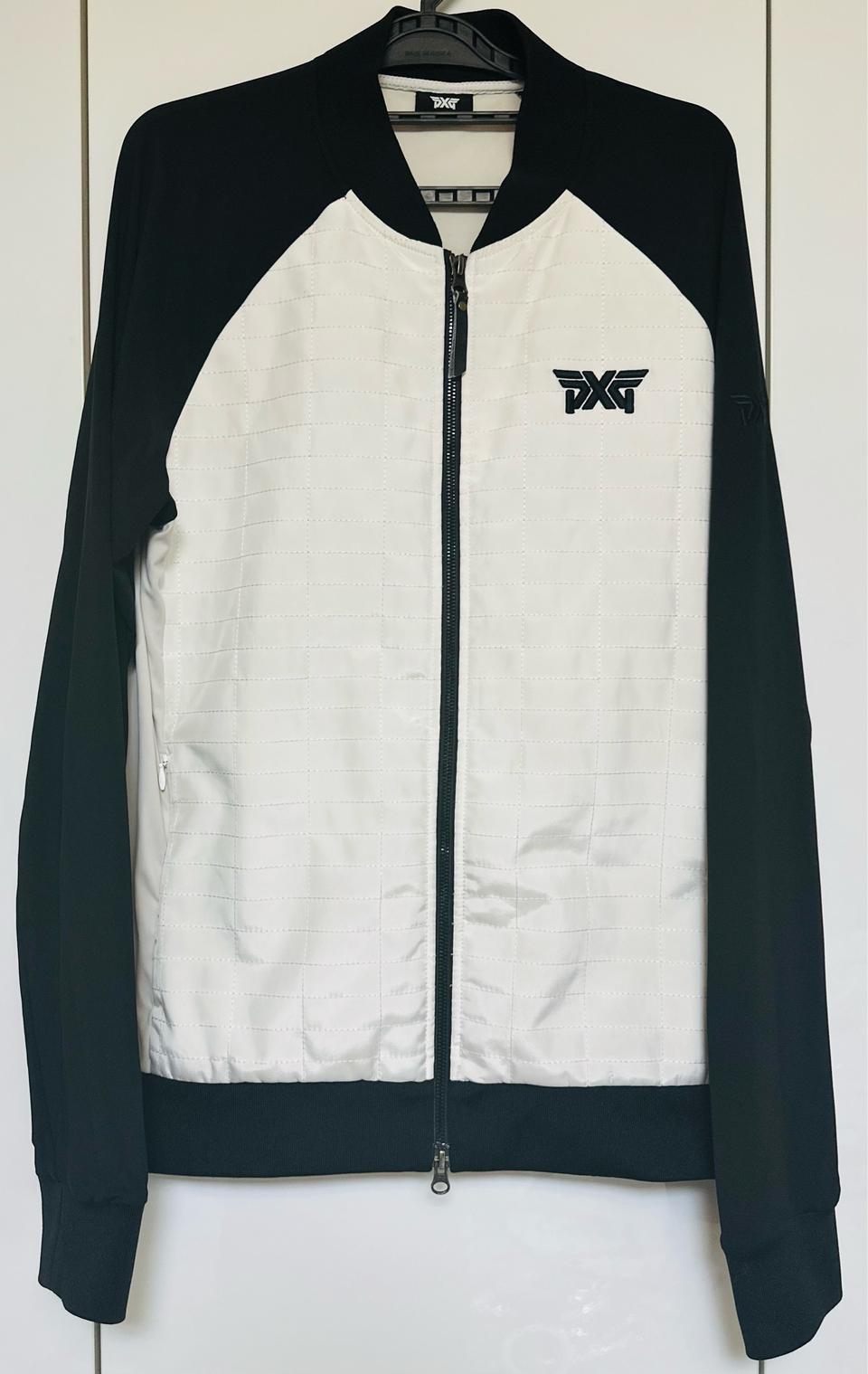 PXG 하이브리드 퀼팅 봄버 자켓 블랙/화이트 남여공용