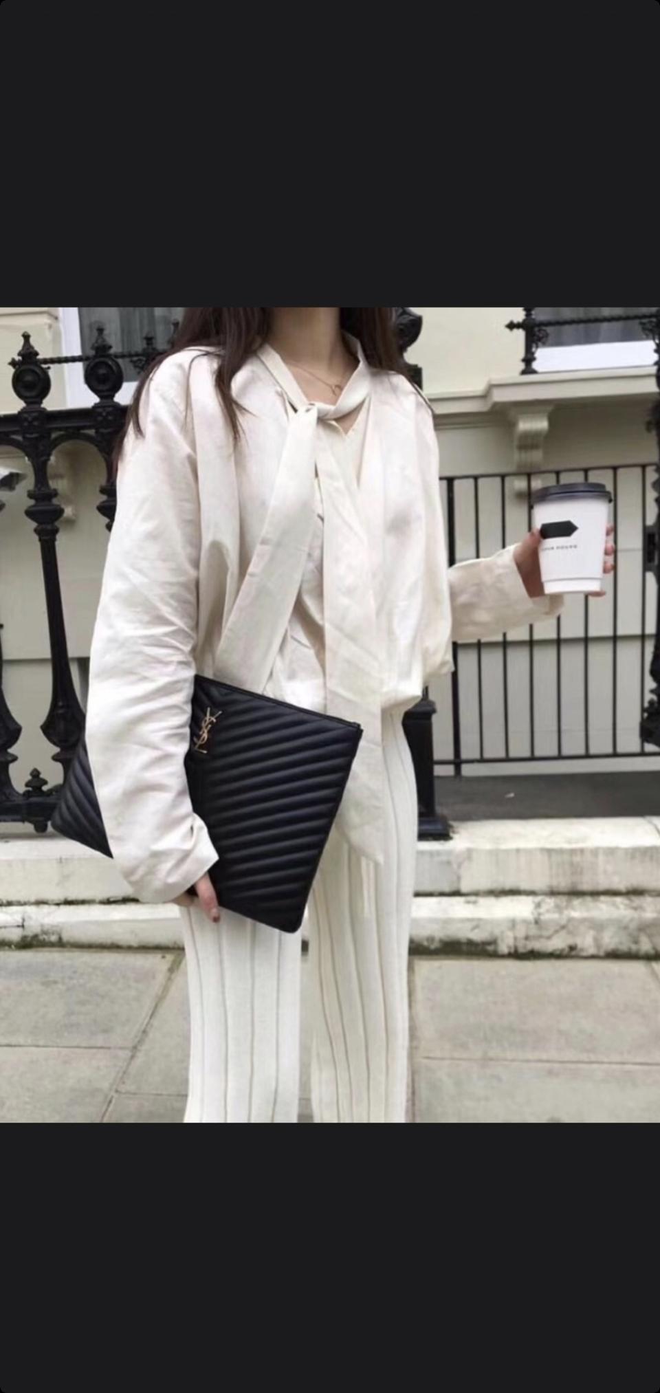 입생로랑 라지 클러치/클러치백 은장 정품S급(감정서O)