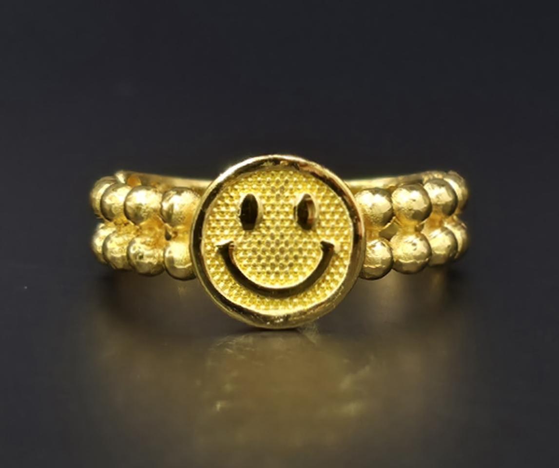 24k 순금 1돈 스마일 볼 반지