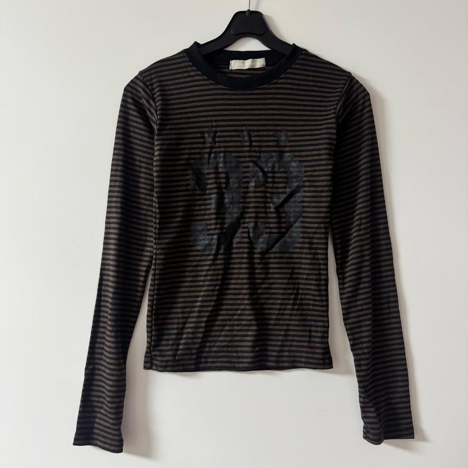 새상품 여자 스트라이프 33 긴팔 (브라운)