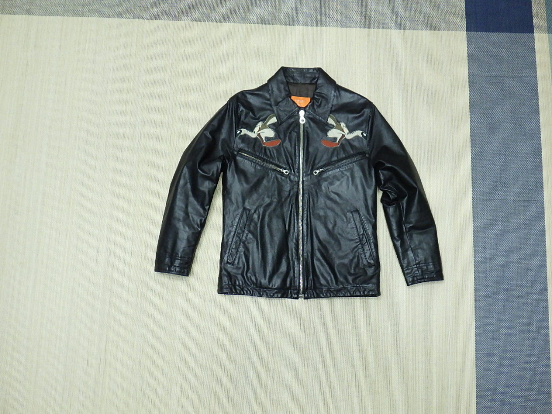 (M/95) 아이스버그 히스토리 퀄팅안감  레더 자켓