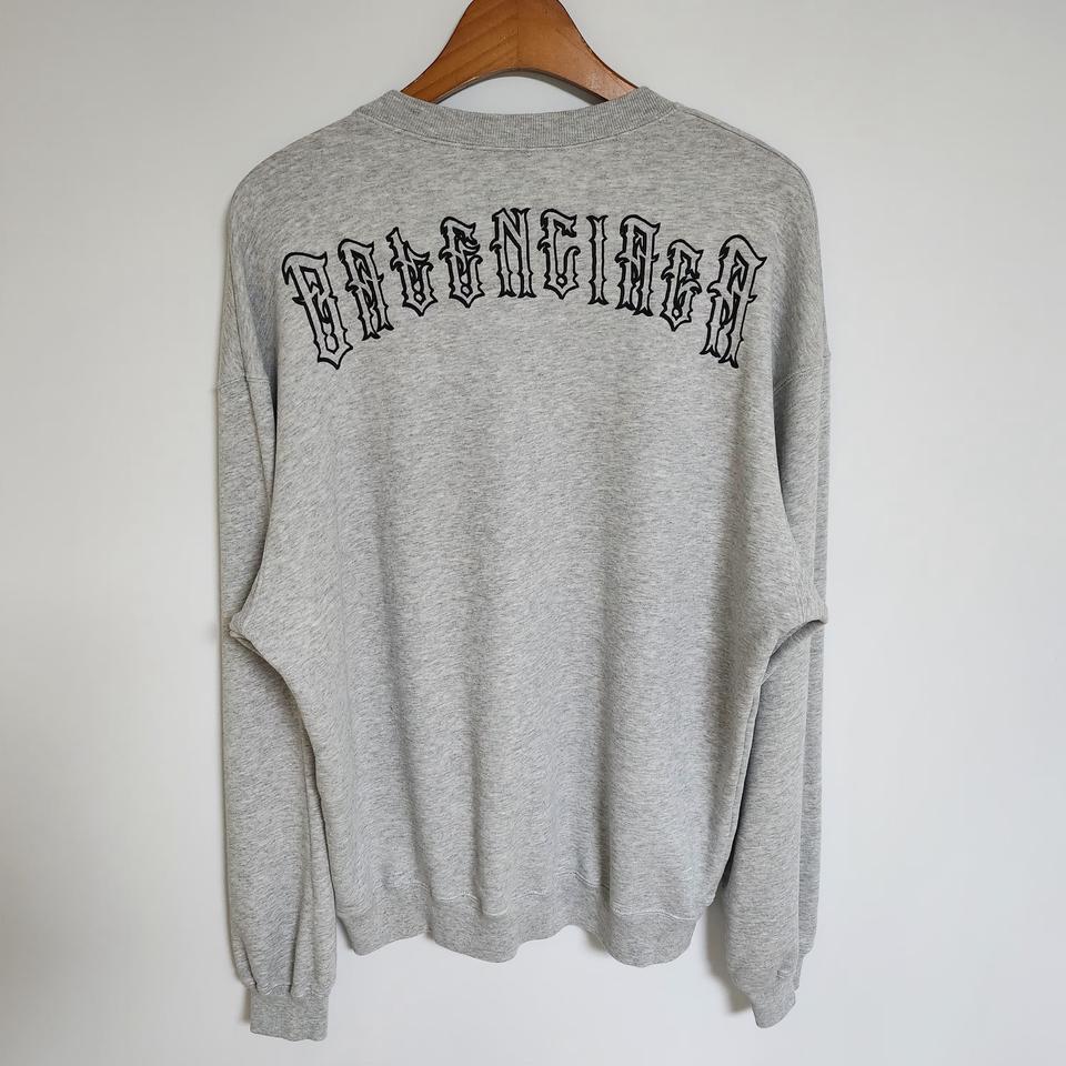 L 발렌시아가 그레이 타투 자수 맨투맨 570807