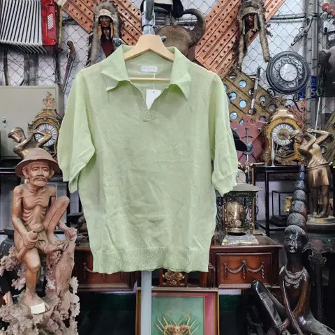 [KUJTEN] 쿠즈텡 오픈카라 니트 반팔티 77