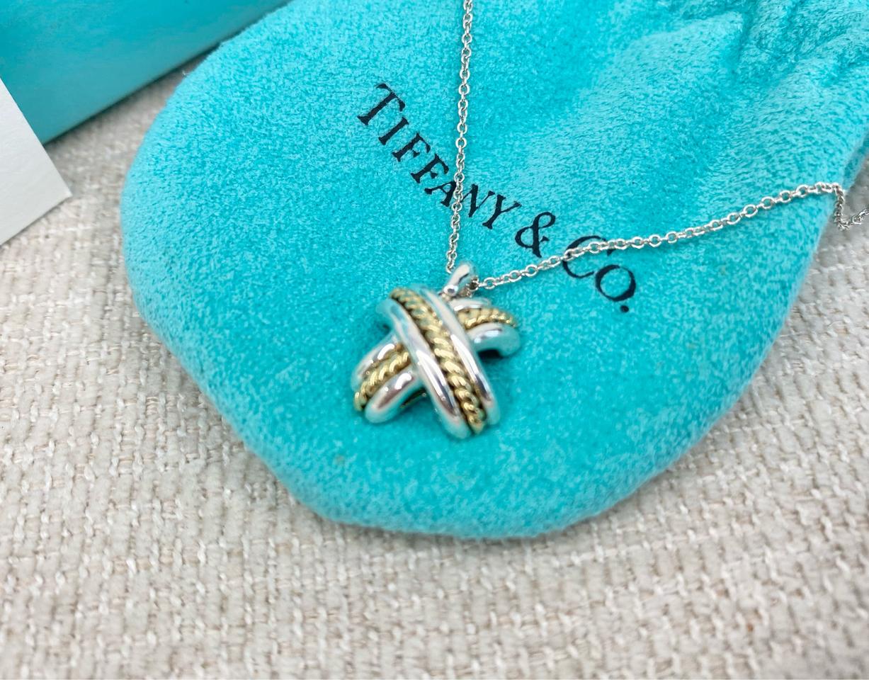 티파니 시그니처 18k 콤비 실버 목걸이(남녀공용)