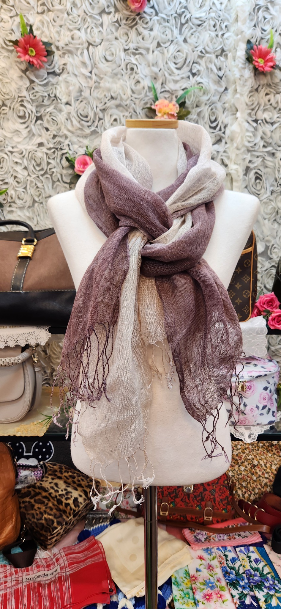 린넨 100% 빅사이즈 숄머플러