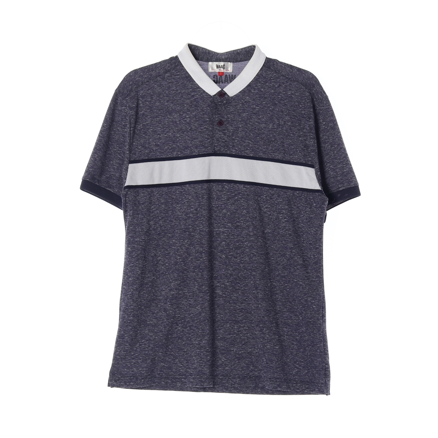 [S]WAAC왁 네이비 보카시 반팔 카라티 폴로 티셔츠