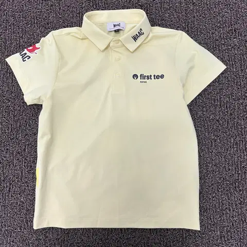 왁 키즈 골드 기능티 카라티 반팔 티셔츠 130사이즈 옐로우