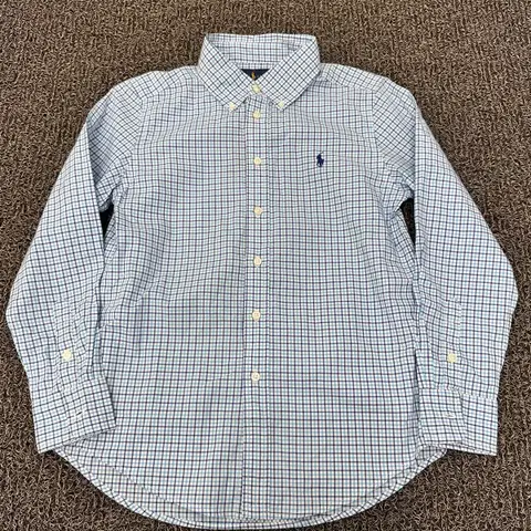 새상품 폴로 키즈 체크 셔츠 블루 150사이즈