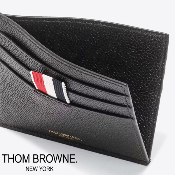 [정품] THOM BROWN 톰브라운 삼선탭 페블 그레인 소가죽 카드지갑