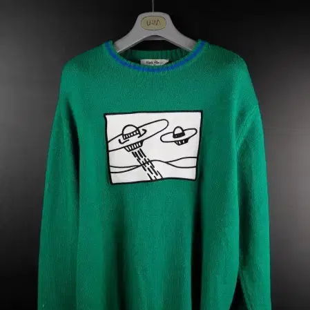 [XL] 키스해링 녹색 니트