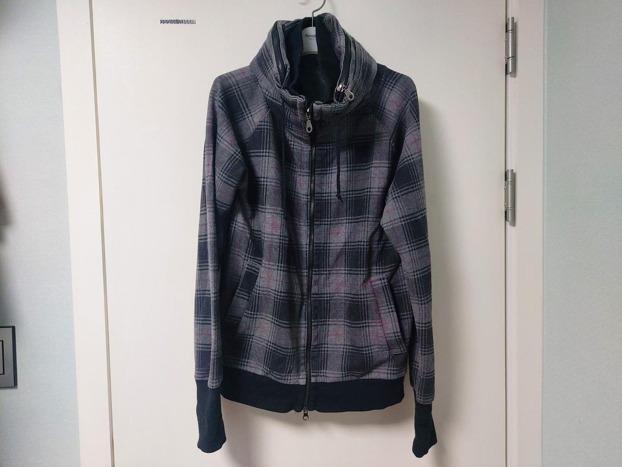 체크 후드집업 (지퍼고장)