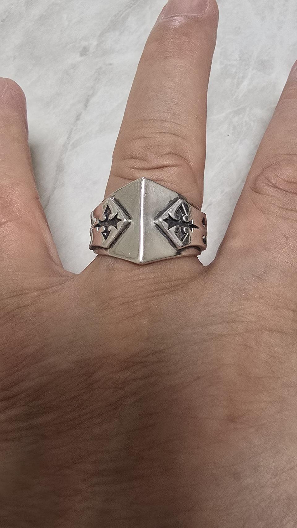 실버92.5% 양면 디자인 은반지22,23호 착용