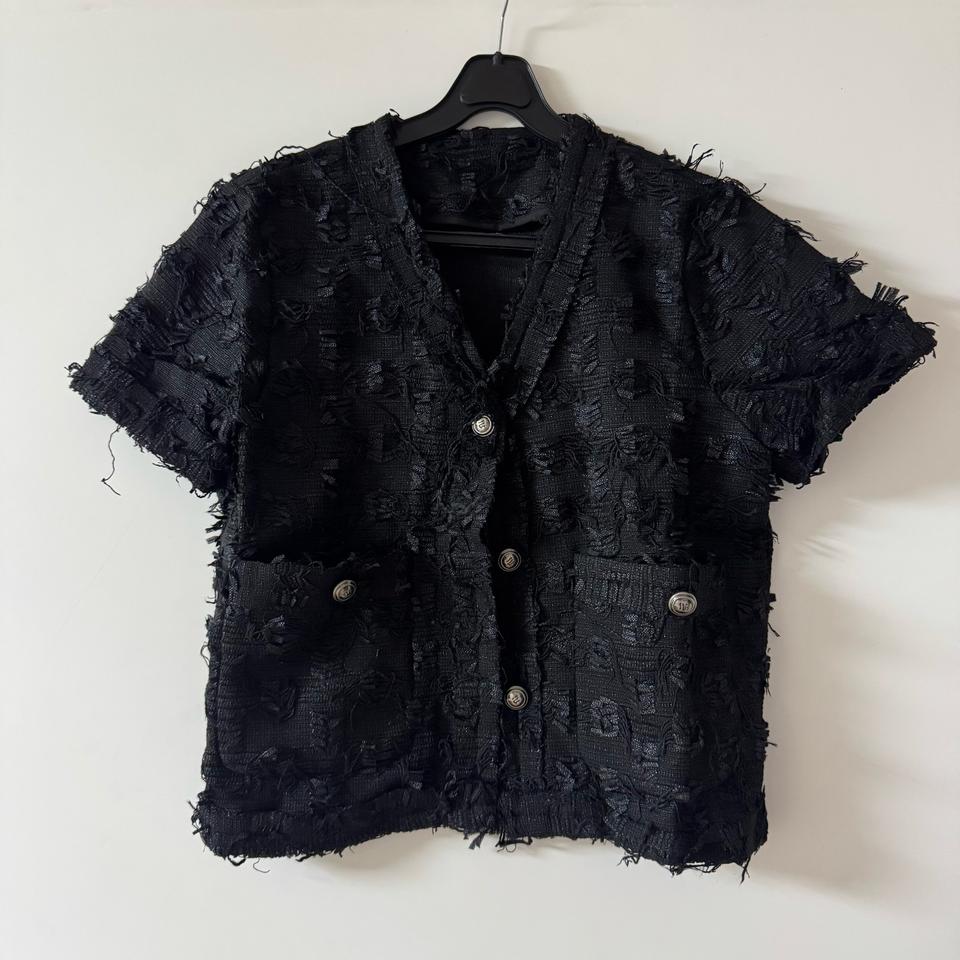 새상품 여자 트위드 반팔 자켓