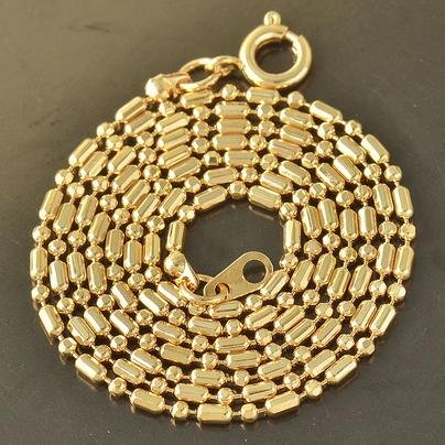 새 18k 금 골드 파일 GF 도금 Gold 46cm 피가로 목걸이