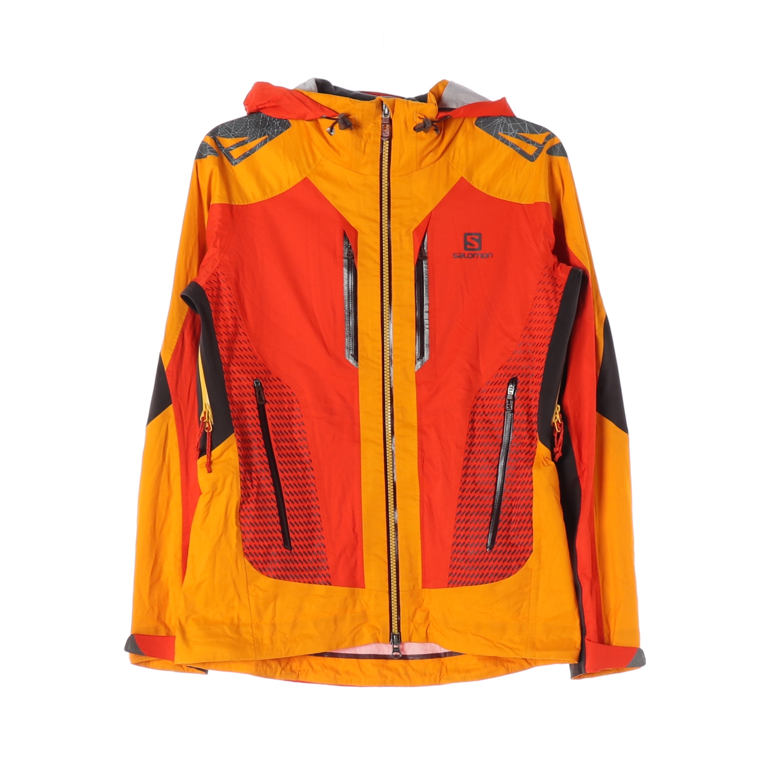 [S]살로몬 옐로우 오렌지 아웃도어 바람막이 2WAY 집업 재 킷