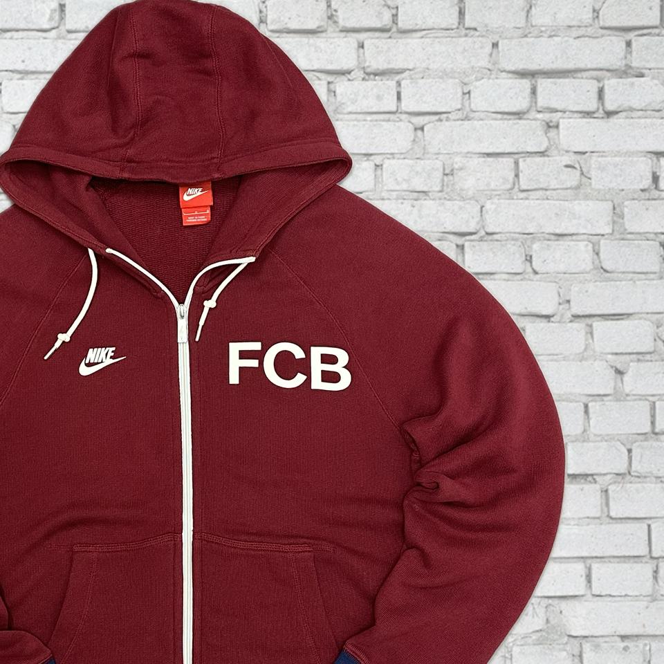 (2291) 나이키 바르셀로나 버건디 빈티지 니트 후드집업 L 