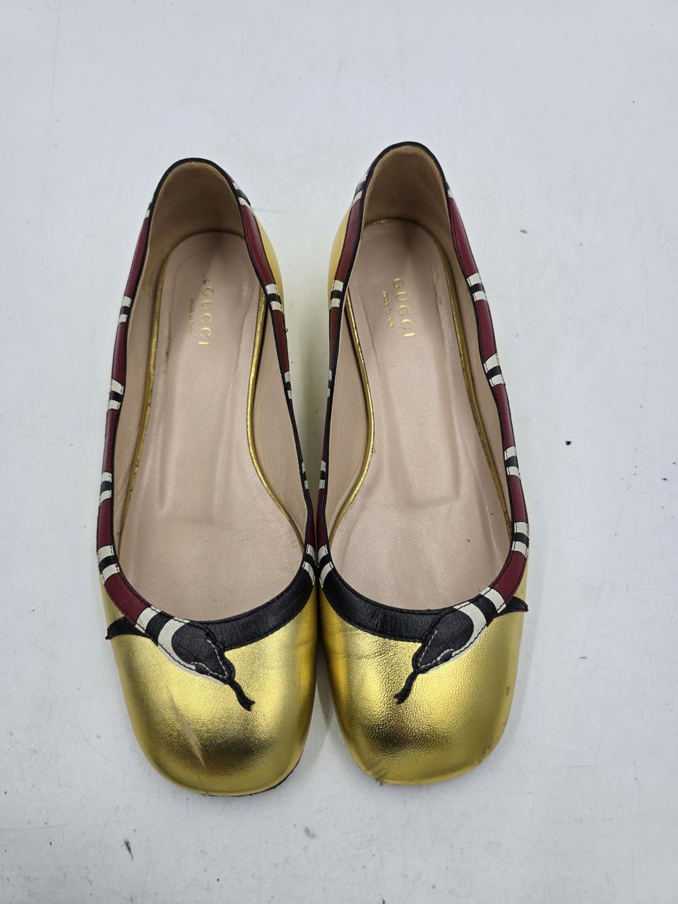 [GUCCI 골드 뱀 디테일 플랫슈즈 / 36사이즈]