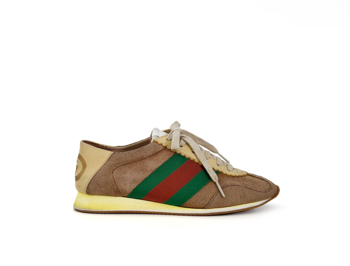 [35.5] 구찌 여성 GG 웹 스웨이드 로켓 로우탑 스니커즈 베이지ㅠ