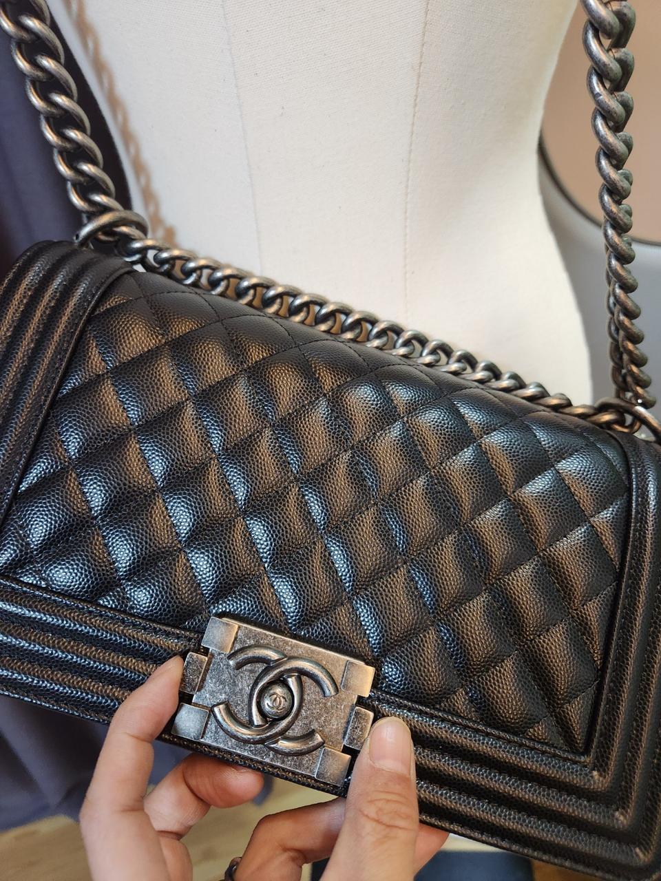 샤넬 - 보이백 은장 체인 크로스가방