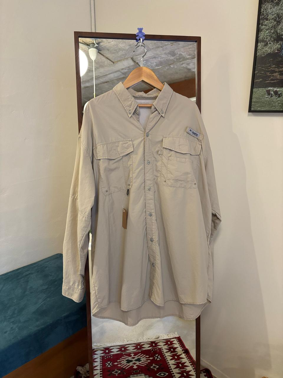 컬럼비아 기능성 pfg 베이지셔츠