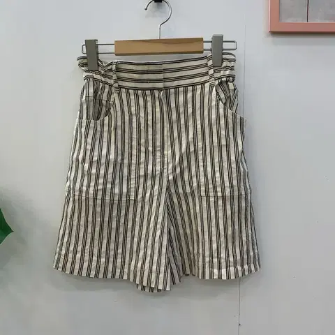 미샤 린넨혼방 스트라이프 반바지 26~27