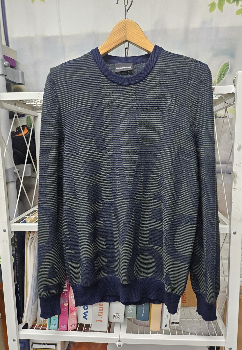 엠포리오 아르마니 남성 니트 스웨터 슬림105 라운드넥 ML62