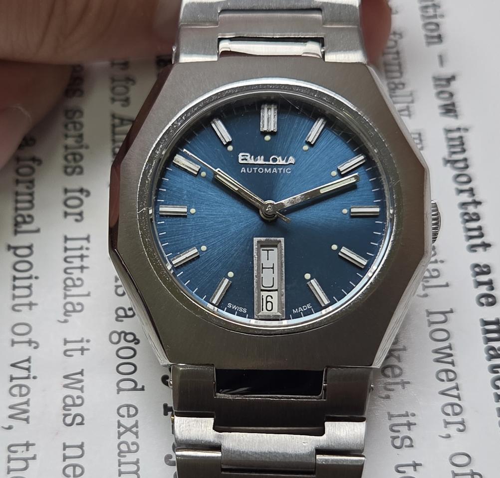 빈티지 부로바 옥타 딥블루 청판 데이데이트 오토매틱 뻐뻐시 브슬 ver.