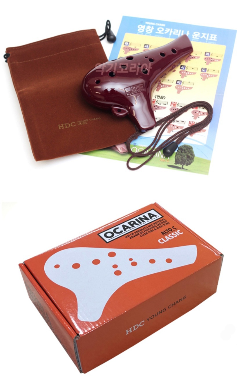 영창 와인색 알토오카리나 YCAO-350 어린이 알토C 택포