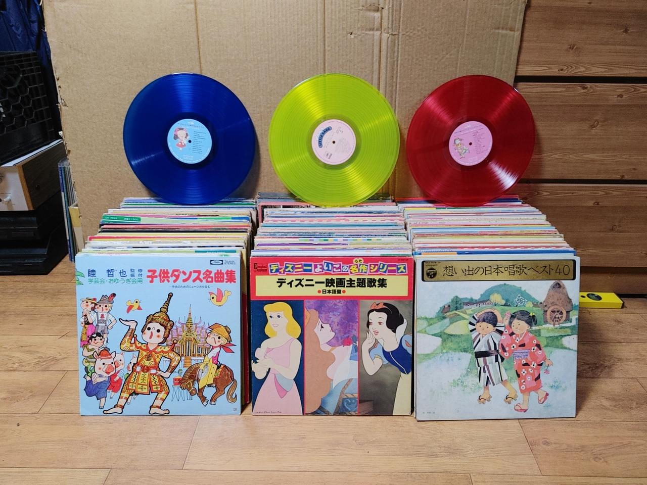 일본동요 음반  LP 250장 (3 오디오 앰프 스피커 LP턴테이블