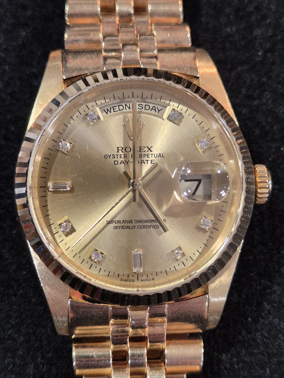 롤렉스18238 데이저스트 18K옐로우골드 10P 천연다이아 36mm