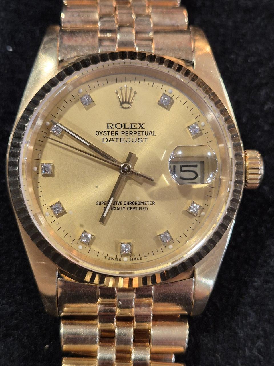 롤렉스16018 데이저스트 18K옐로우골드 10P 천연다이아 36mm 금