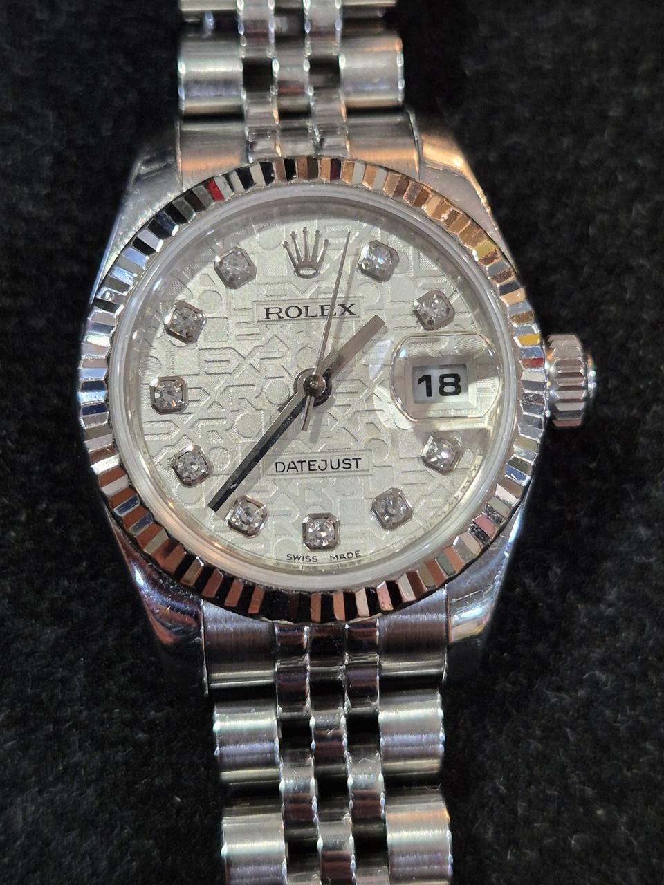 롤렉스179174데이저스트 18K화이트골드 베젤10P 천연다이아