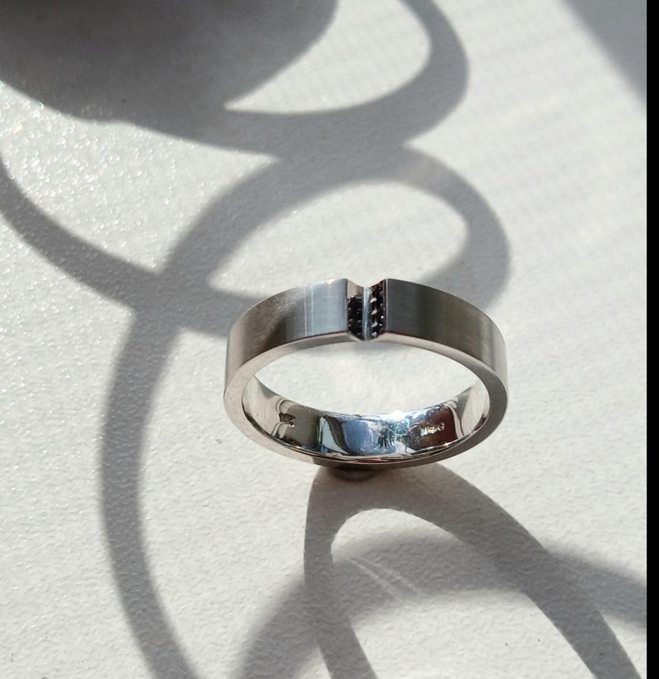 14k 청큐빅 포인트 무광 반지*17호