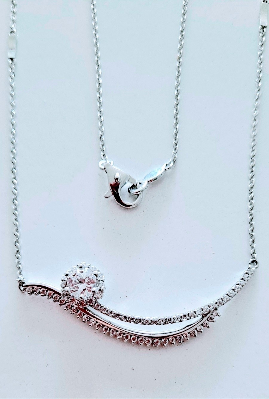 14k 큐빅 일체형 목걸이/42cm