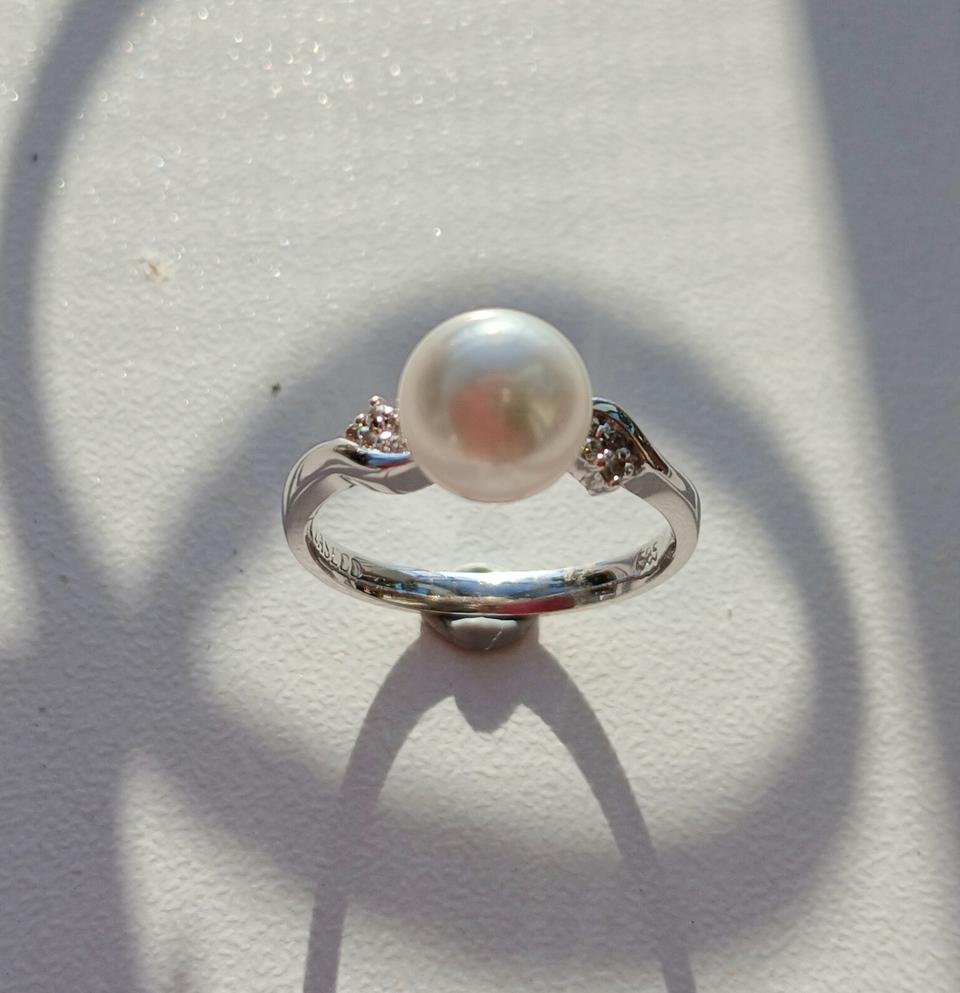 원석 해수진주 14k 반지(새상품)