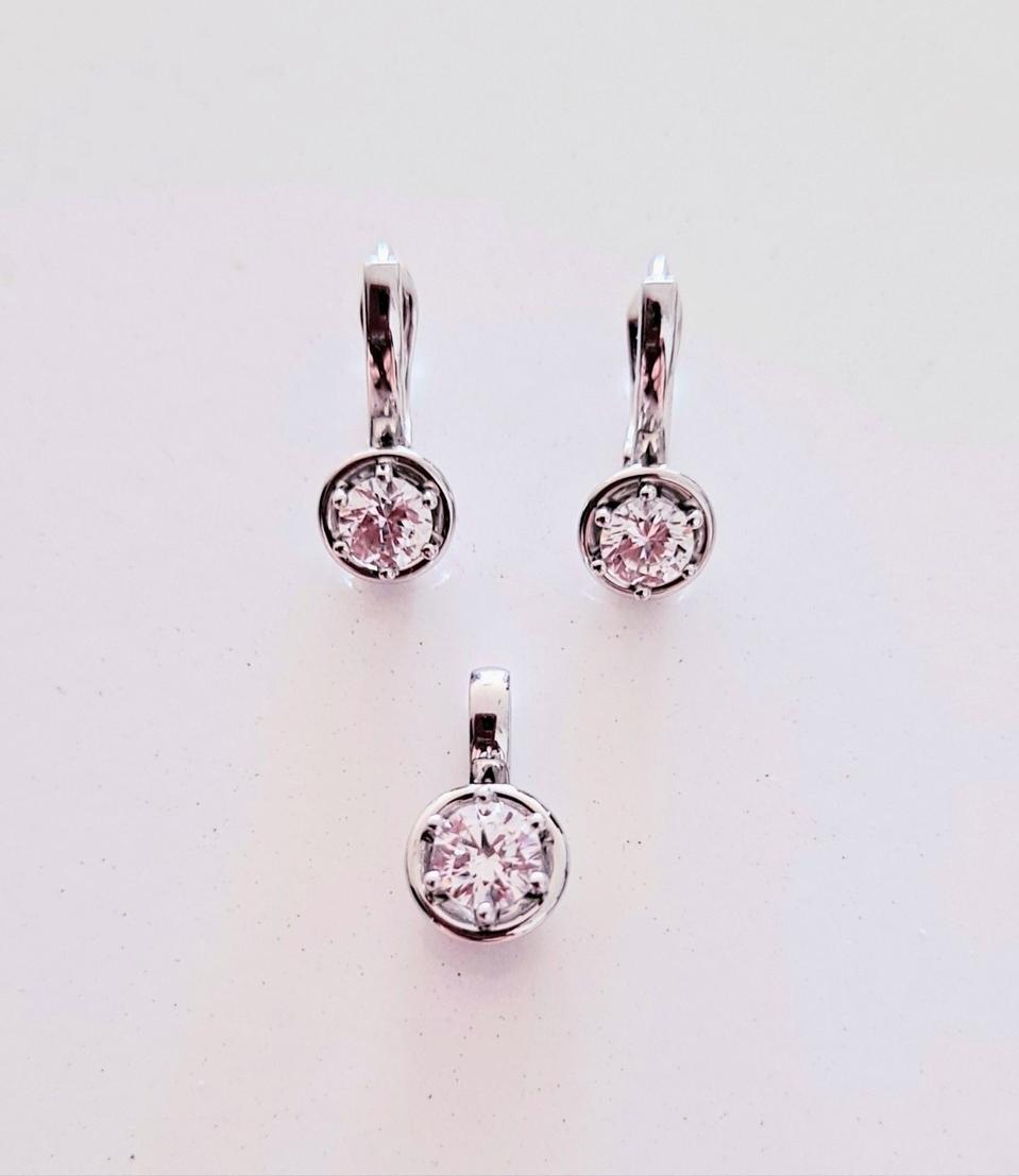 14k 3부 큐빅 메달~귀걸이(새상품)