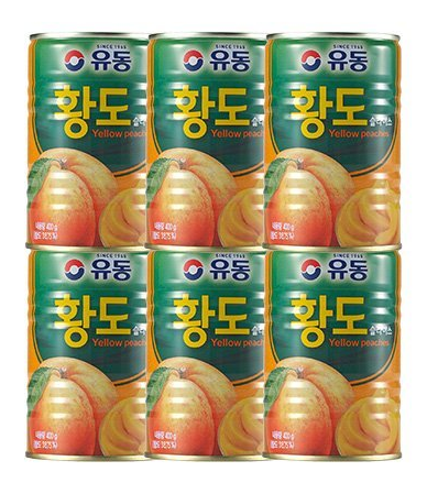 황도 슬라이스 400g 6개 유동 복숭아 통조림