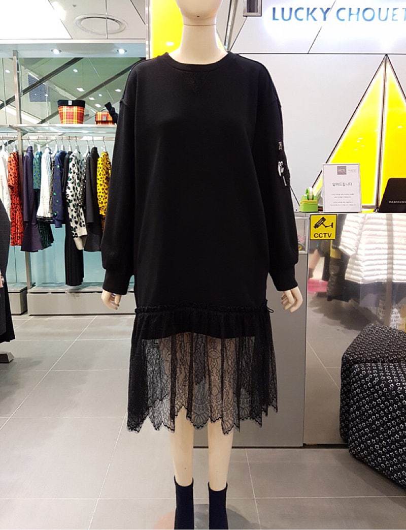 럭키슈에뜨 레이스배색 원피스