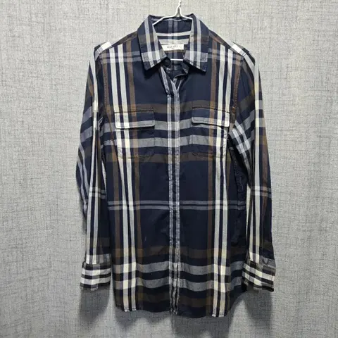 빈폴 여성 체크 카라 긴팔 셔츠 90