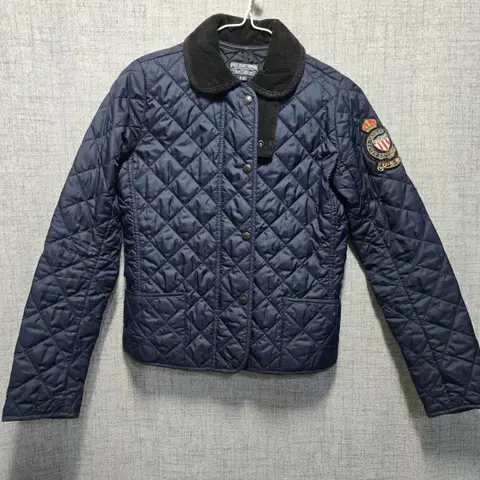 폴로 진스 컴퍼니 퀄팅 넥버튼 로고 패치 자켓 xxs