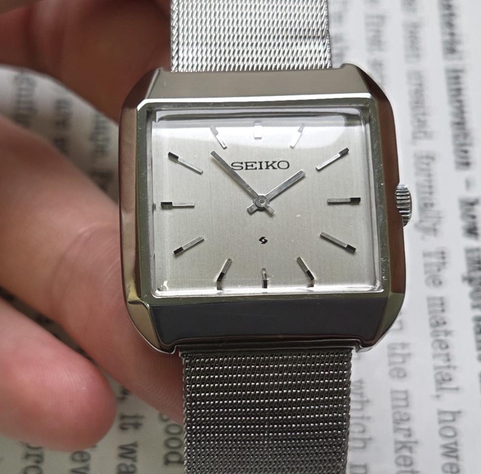 레어] 빈티지 세이코 샤리오탱크 순정 실버판 수동명기(2220A) 드레스
