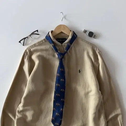 폴로 랄프로렌 실크 혼방 린넨 셔츠 L