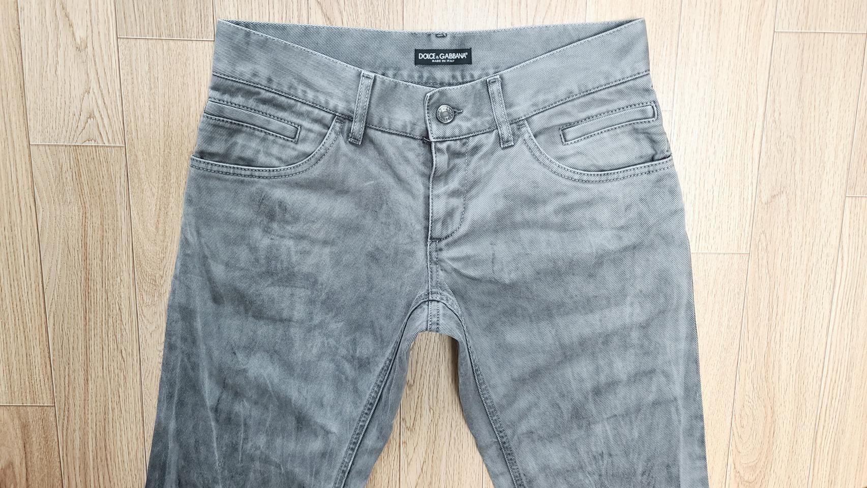 정품 돌체앤가바나 엔틱플레이트 더티워싱 그레이진 46