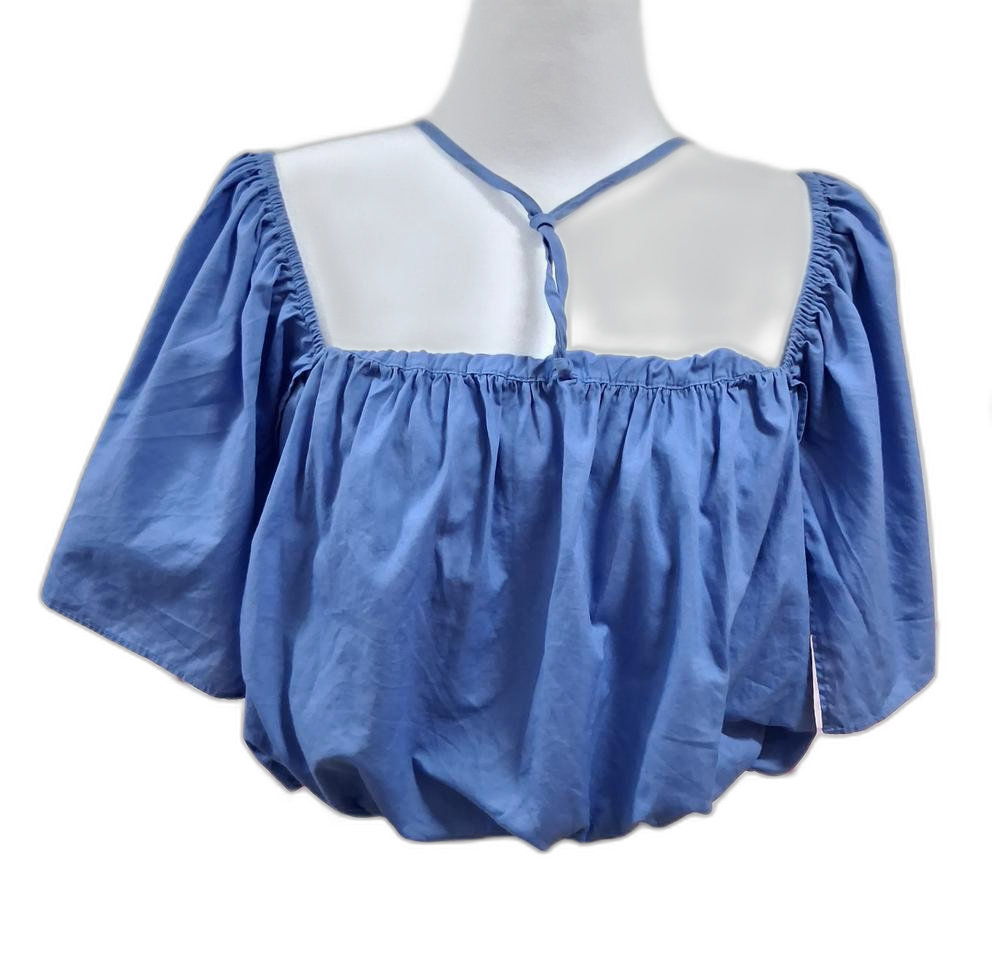 자라 블루 크롭 블라우스55