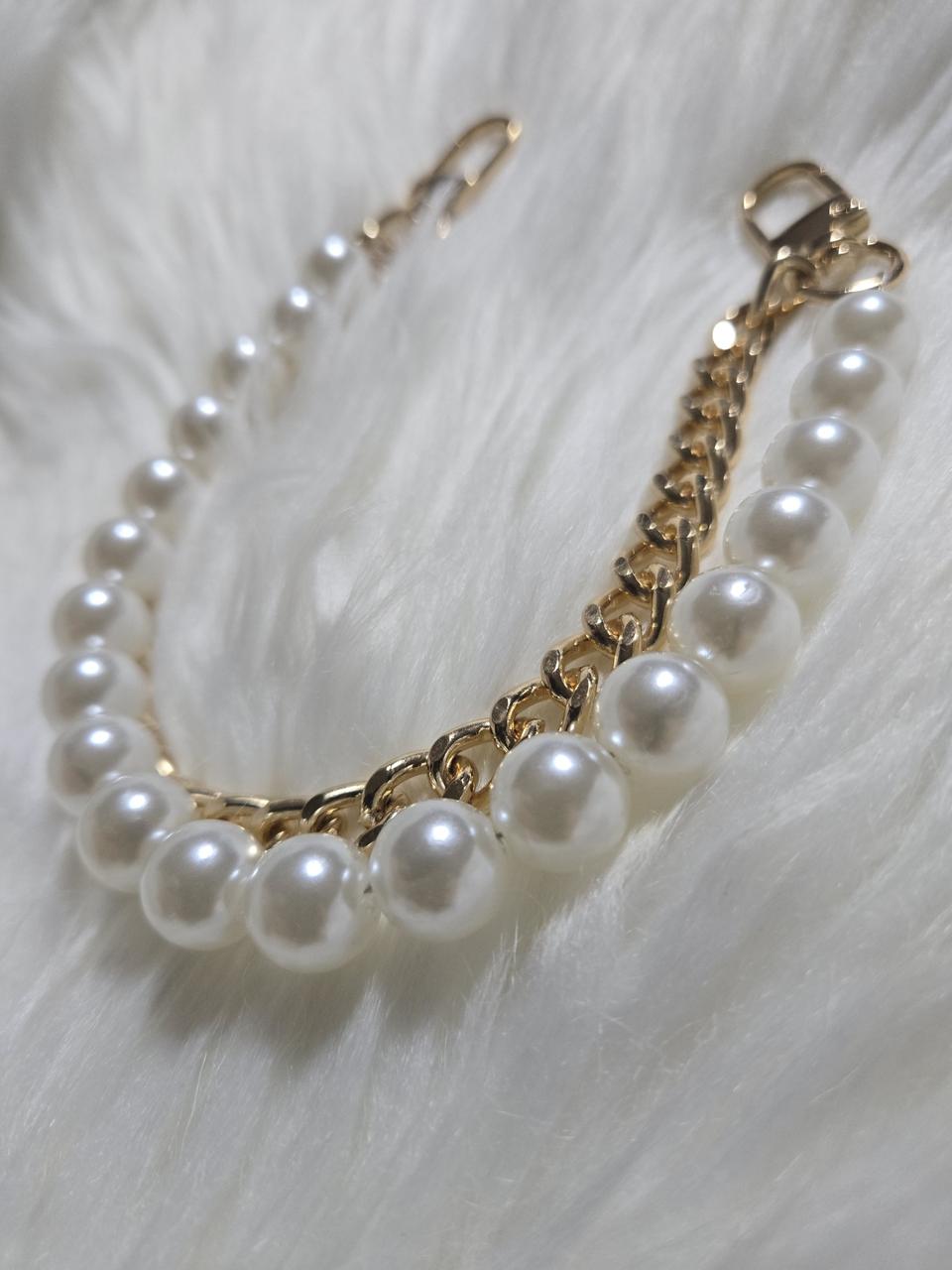 진주 골드 체인 가방 스트랩