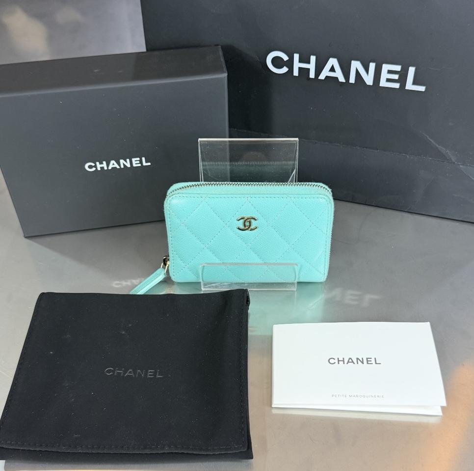 샤넬 CC 로고 클래식 캐비어 지퍼 코인 카드지갑