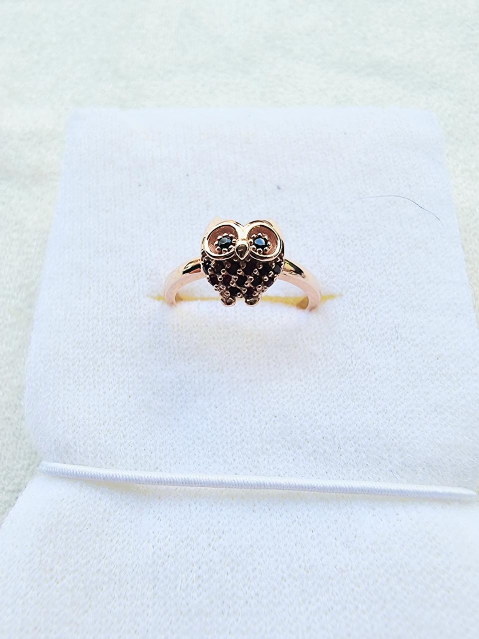 14k 핑크골드 부엉이 반지